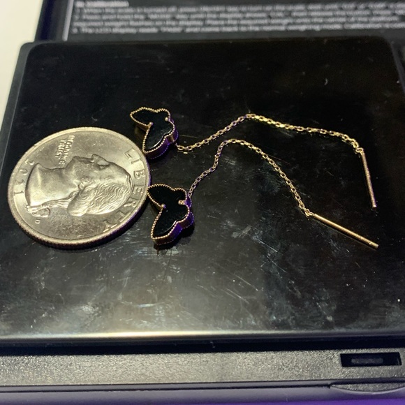 18k Solid Gold Butterfly Earrings - Picture 5 of 6